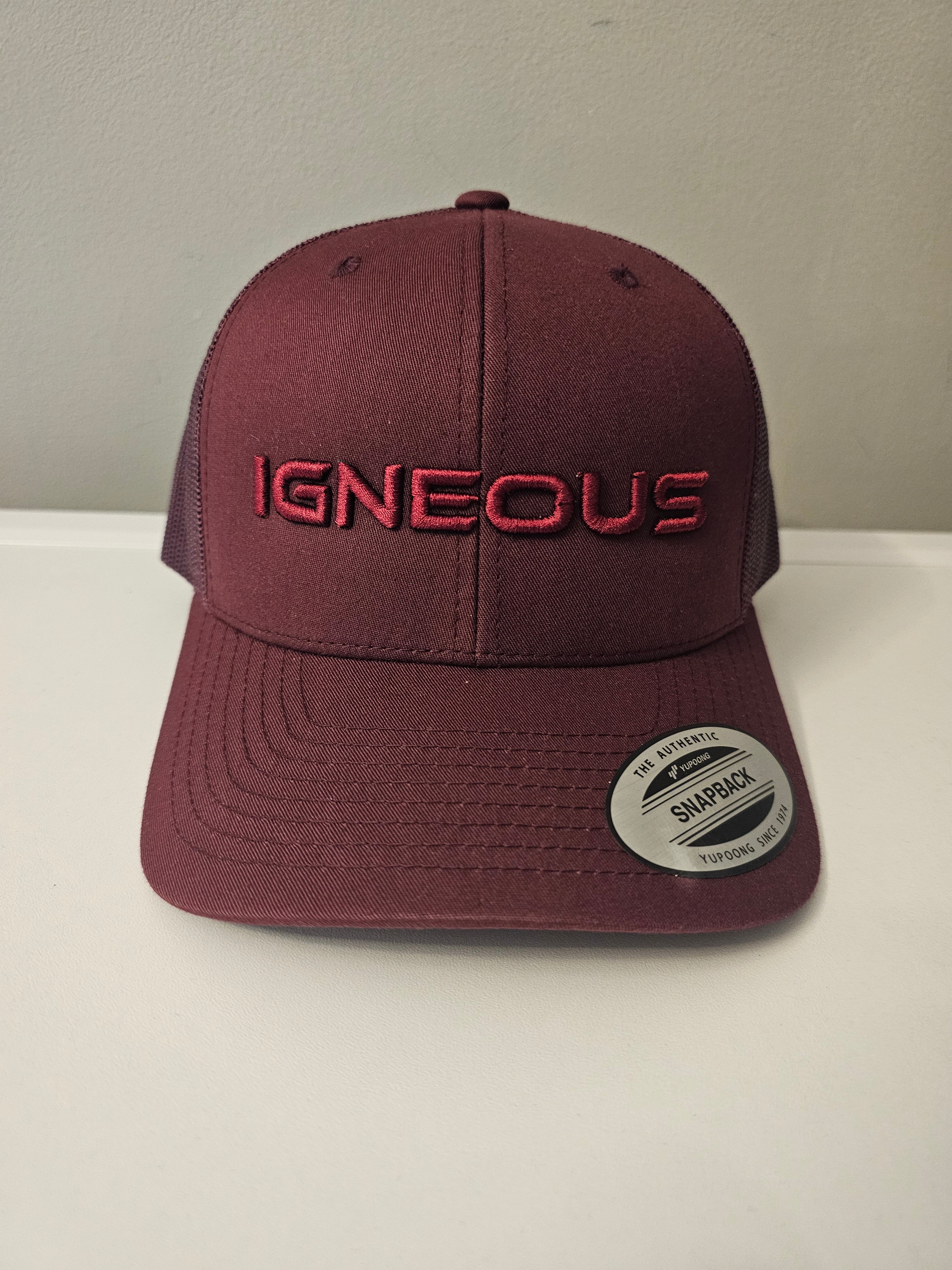 IGNEOUS Snapback Cap burgundy