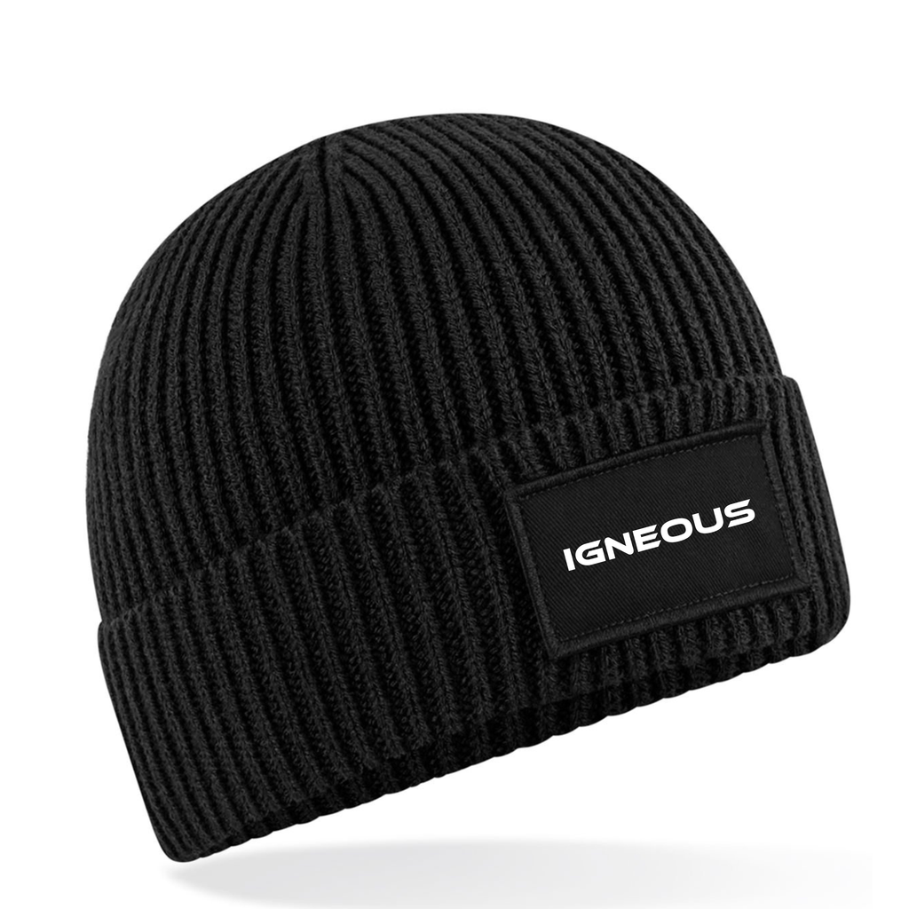 IGNEOUS unisex Ribbed recycled Beanie