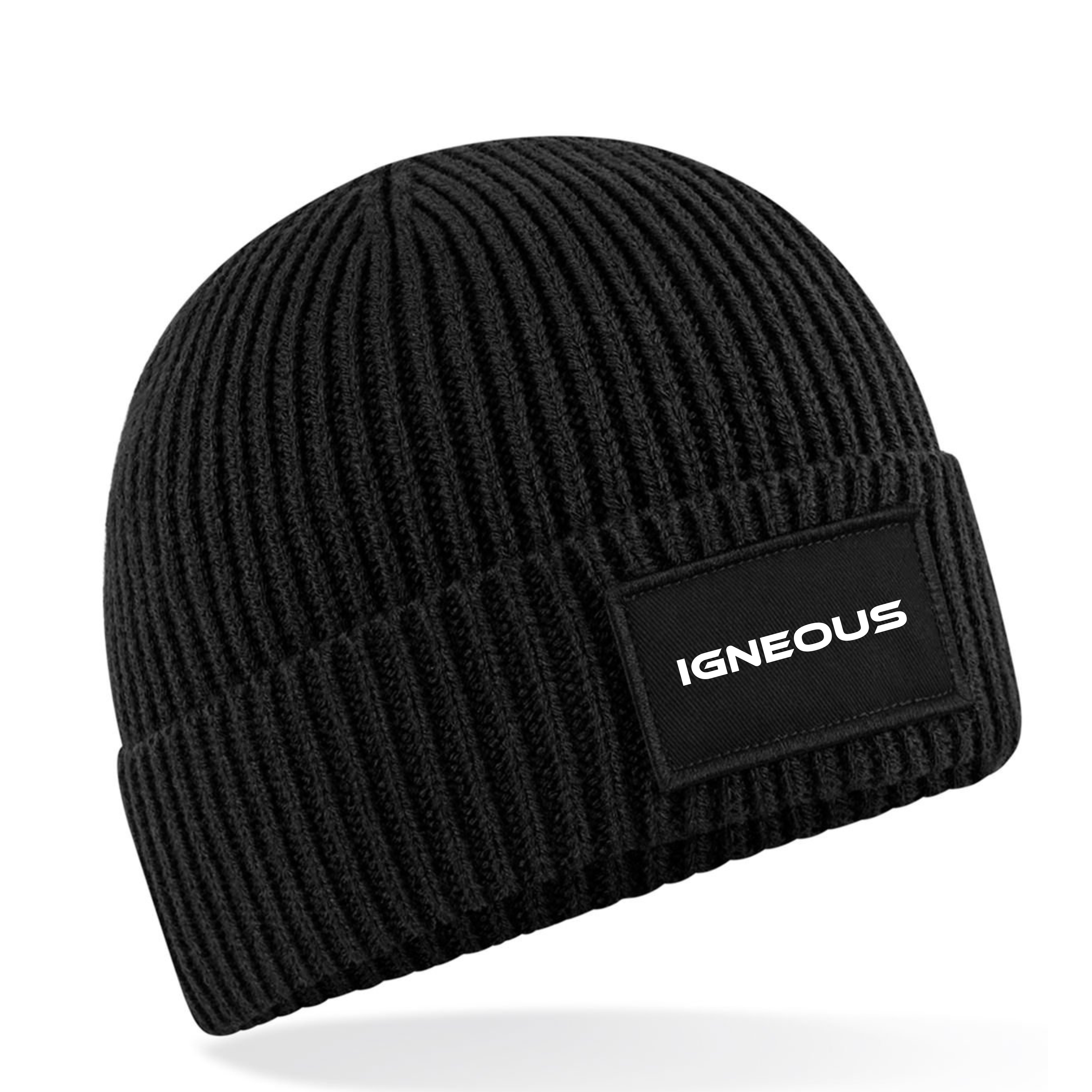 IGNEOUS unisex Ribbed recycled Beanie