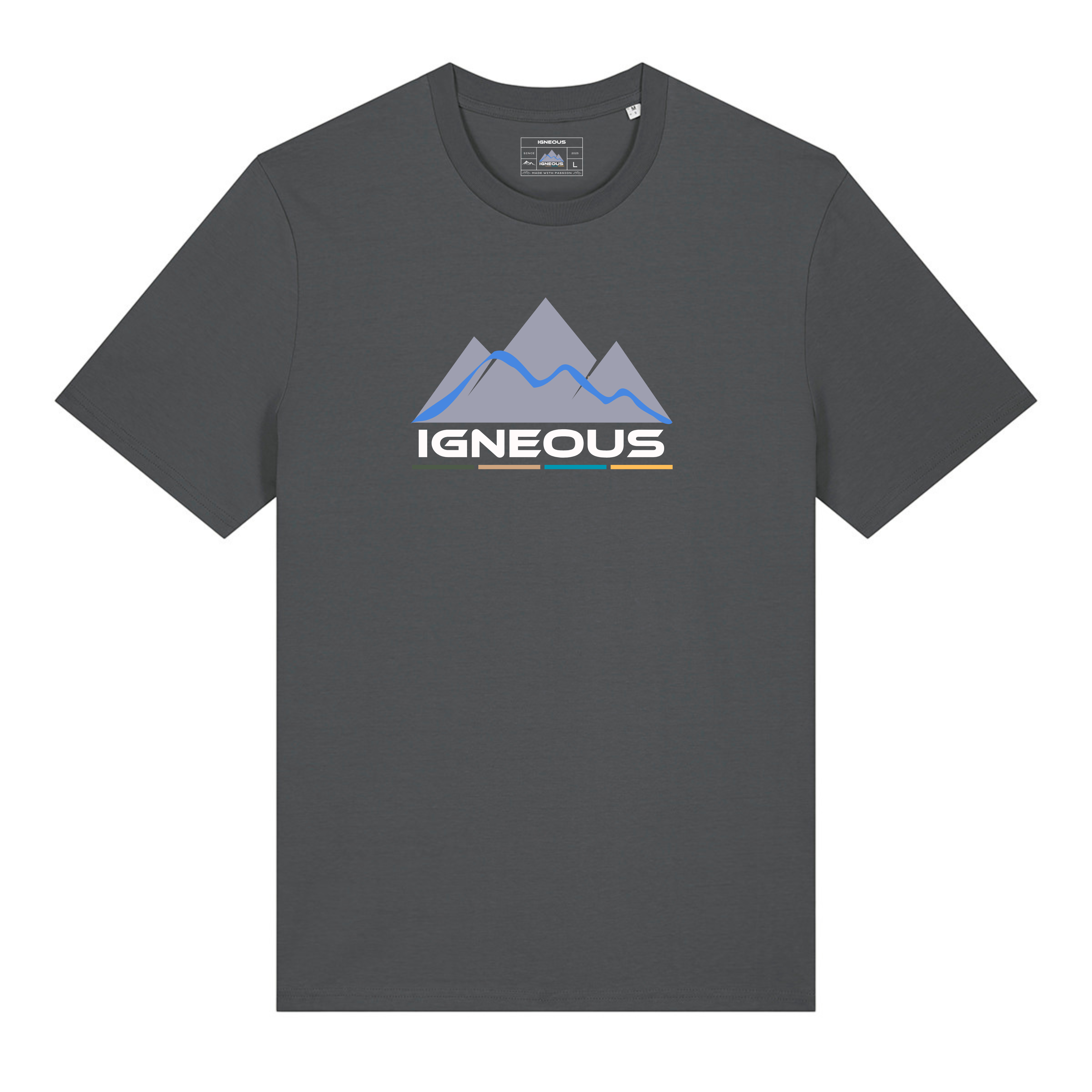IGNEOUS unisex ORGANIC COTTON T-SHIRT steel grey