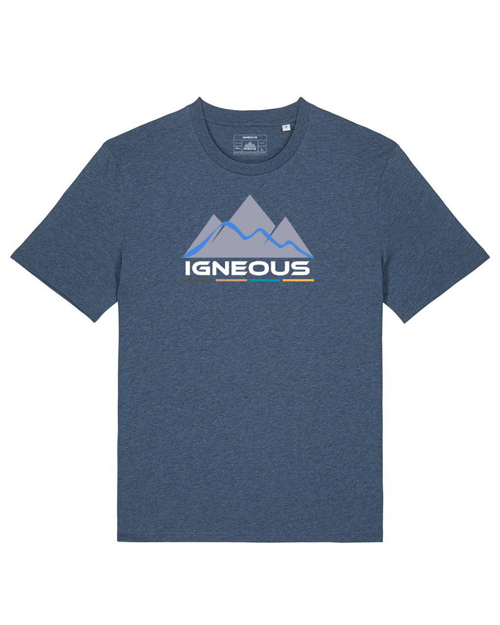 IGNEOUS unisex ORGANIC COTTON T-SHIRT dark Heather blue
