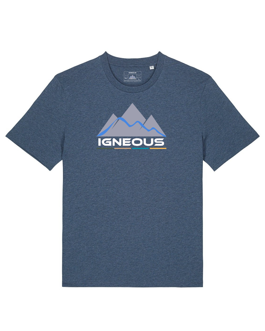 IGNEOUS unisex ORGANIC COTTON T-SHIRT dark Heather blue