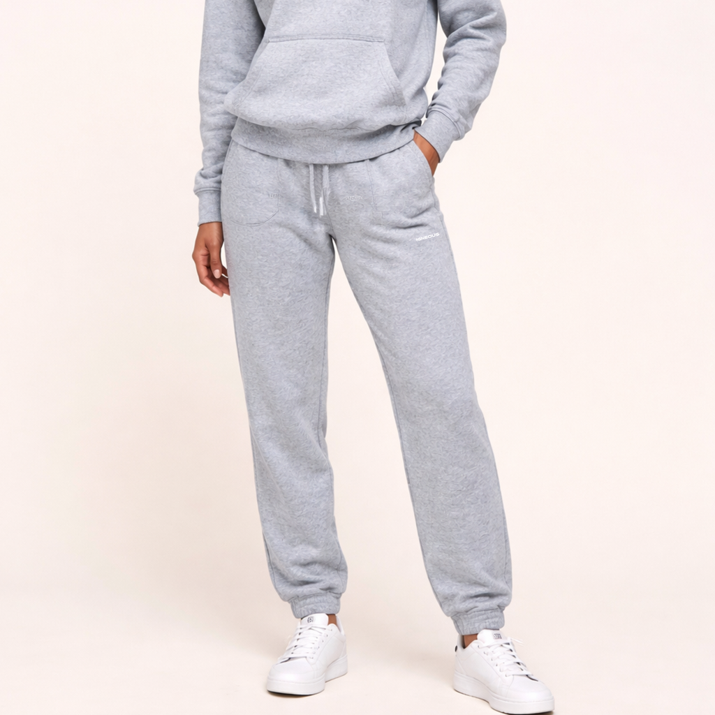 IGNEOUS Core Collection Heather grey tracksuit organic cotton full set