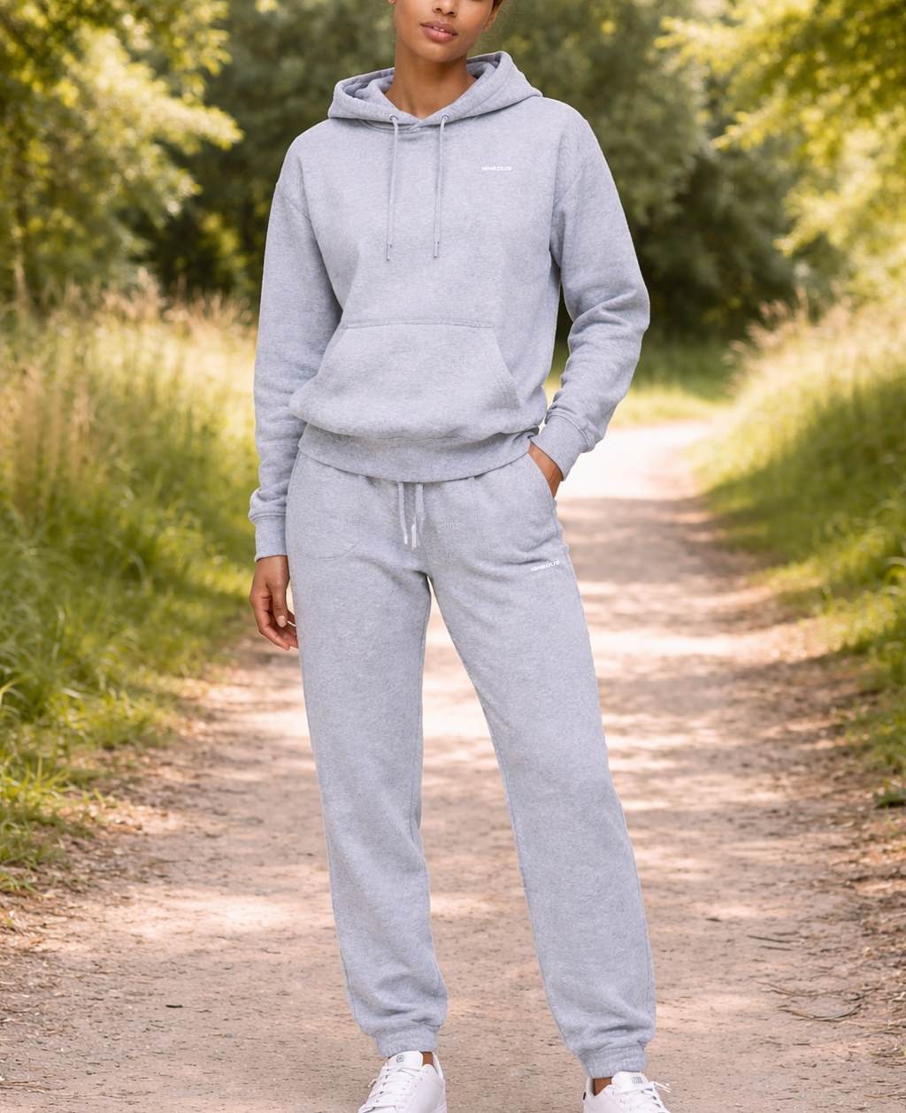 IGNEOUS Core Collection Heather grey tracksuit organic cotton full set